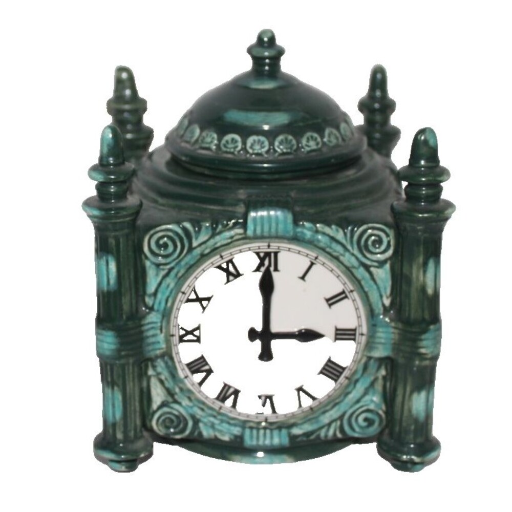 Marshall Fields Great Clock On State St Jar 100th Anniversary Rare! Vtg Green